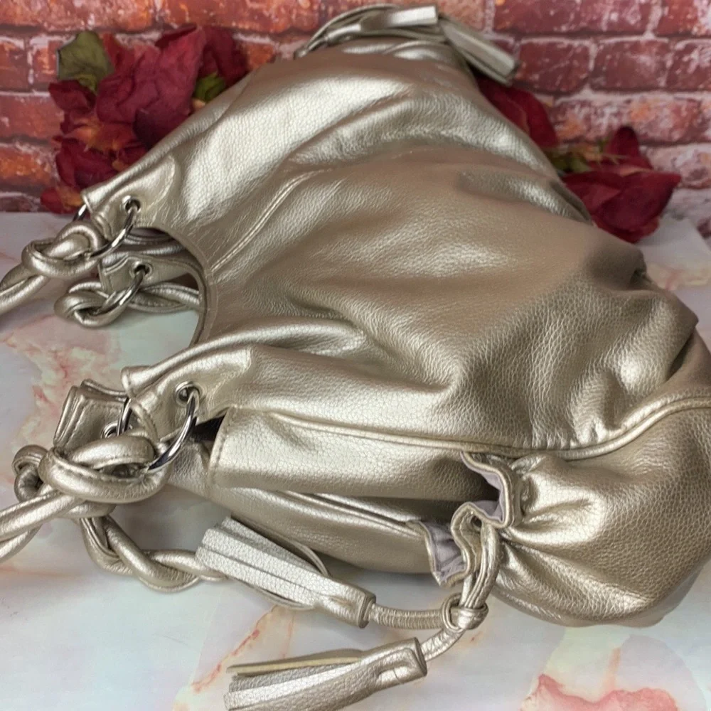 Platinum Gold Large Soft and Slouchy Hobo Bag